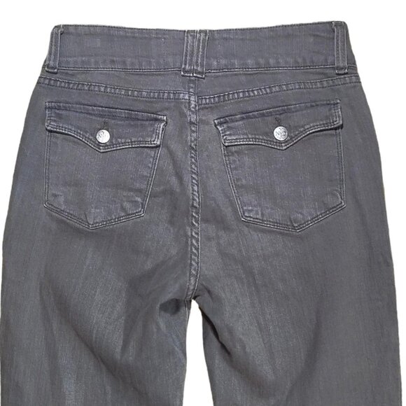 NYDJ Low Mid Rise Double Button Flared Denim Jeans Size 4 Gray - Picture 4 of 7